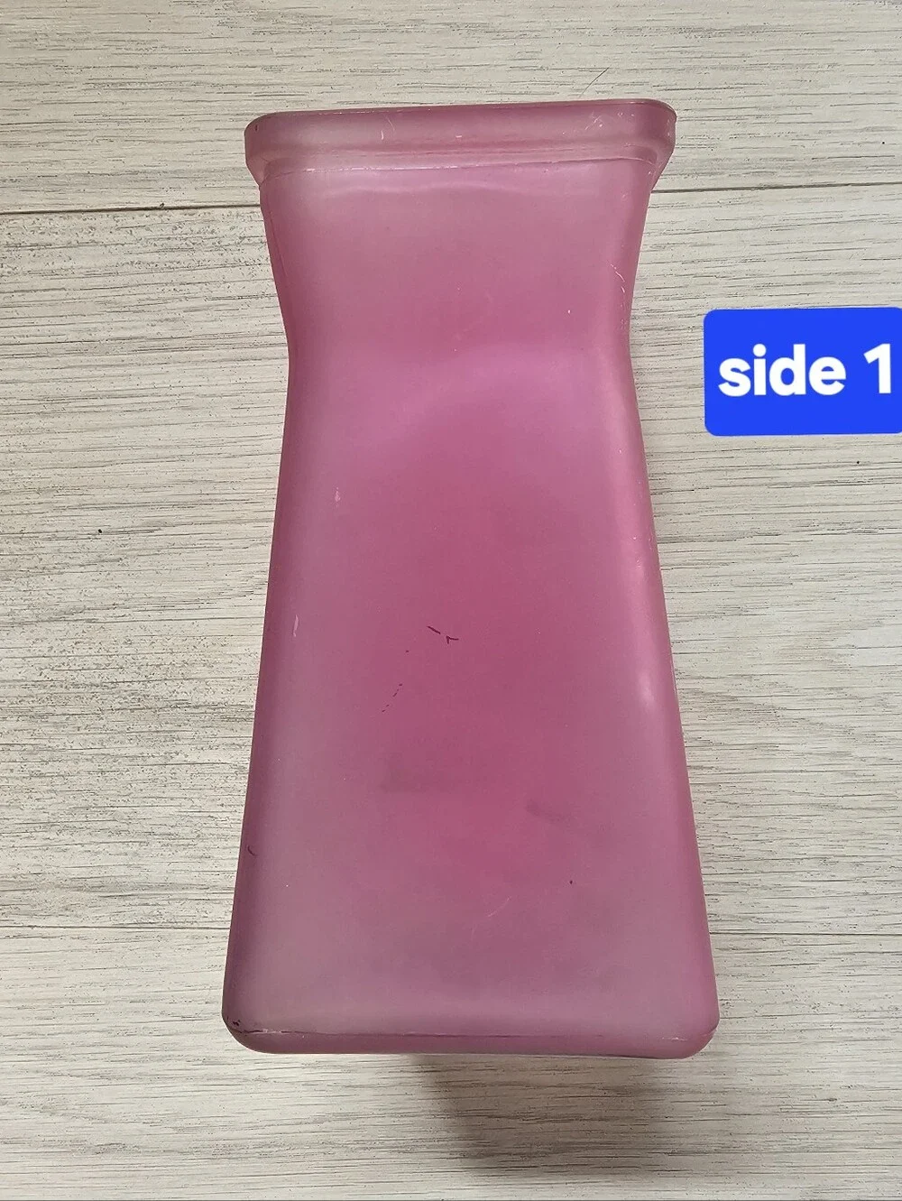 Frosted Pink Square Glass Gathering Vase - Home Accents Pink